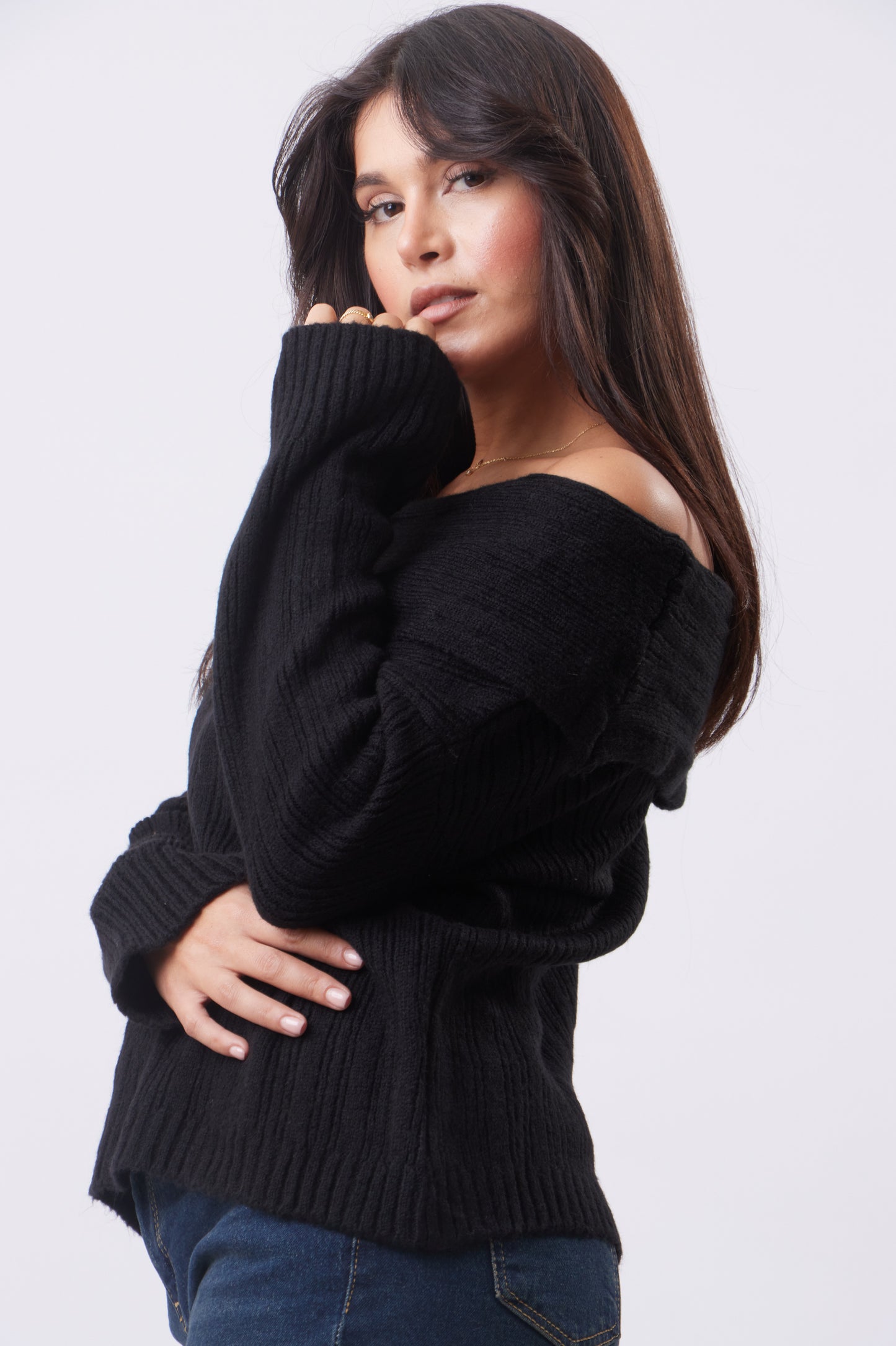 Knit off-shoulder Top