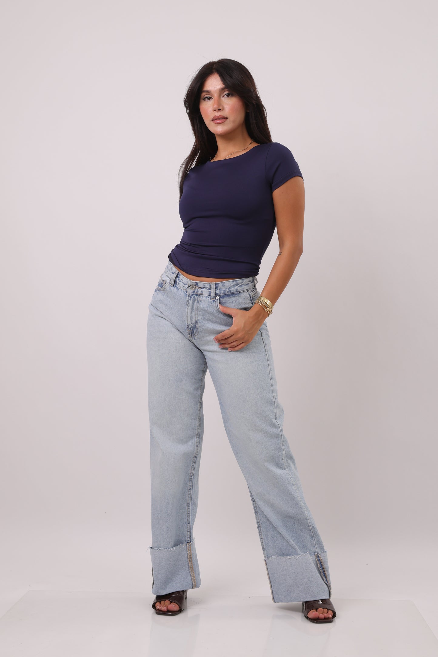 Retro cuffed Denim