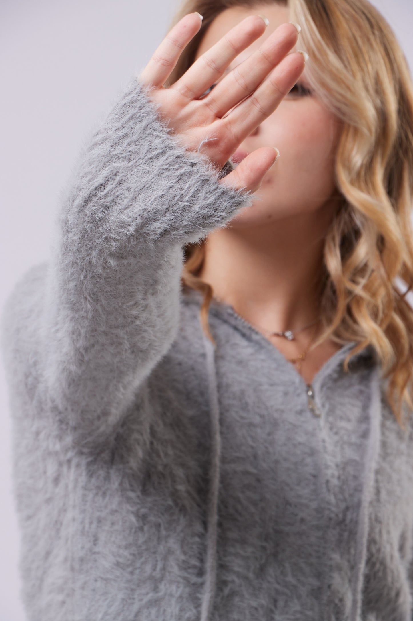 Mohair double zip Top