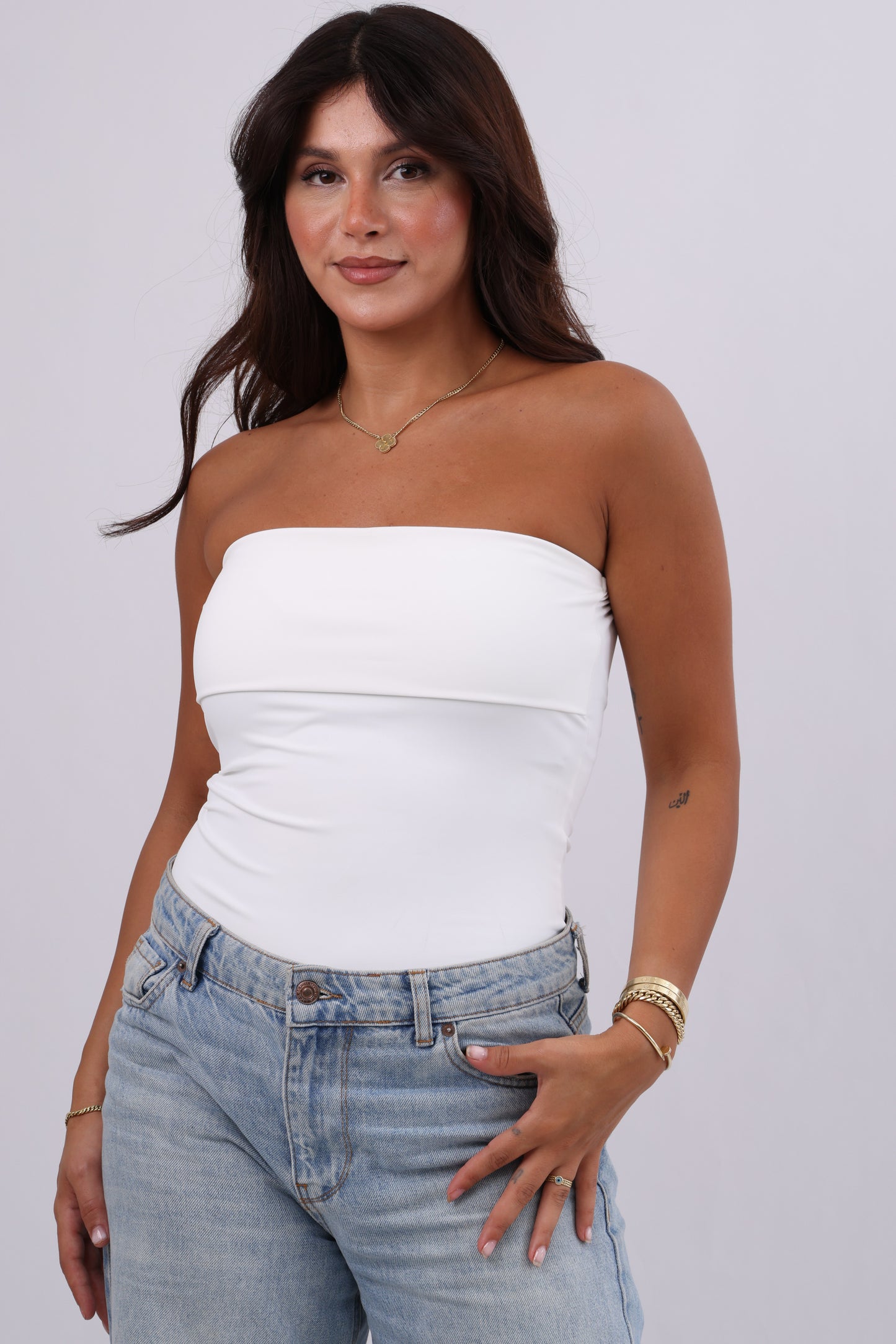 Fold-Over Strapless Top