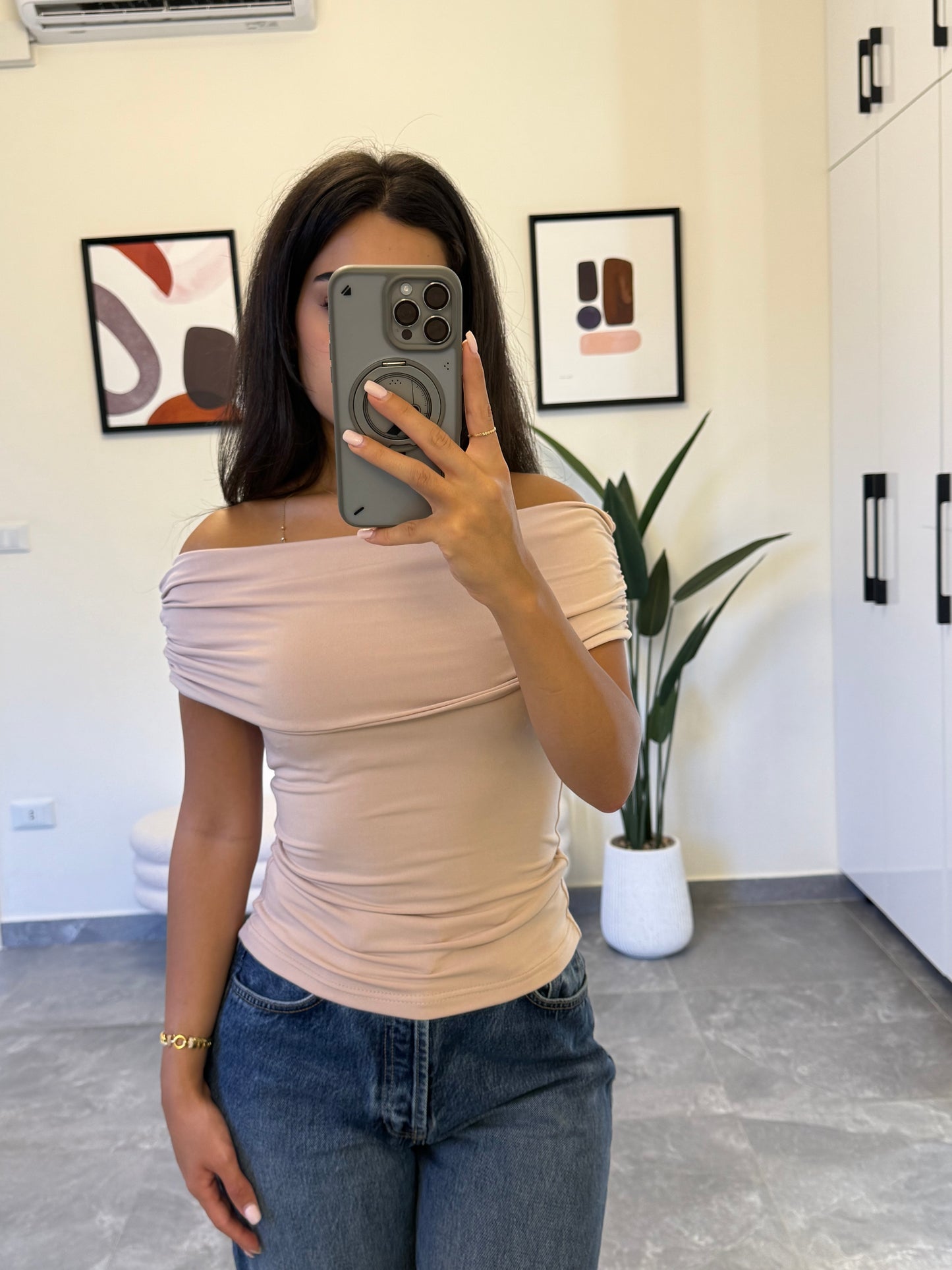 “BLUSH”OFF-SHOULDERS BASIC