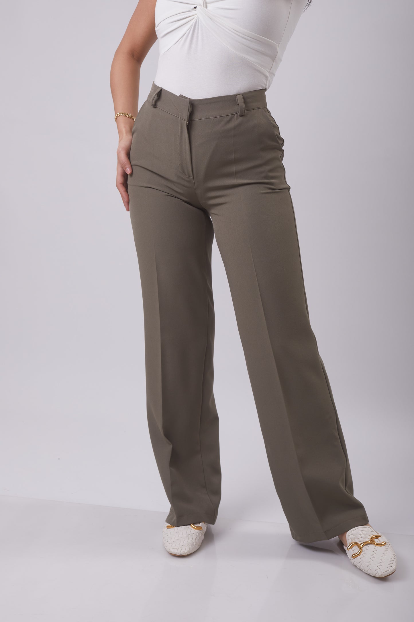 Structured straight-leg Pant