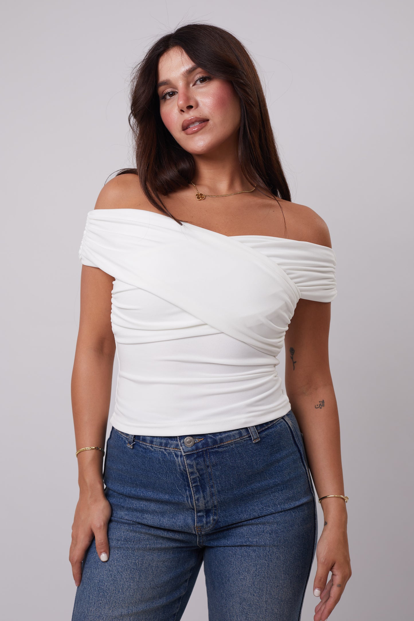 Off-Shoulder Crossover Top