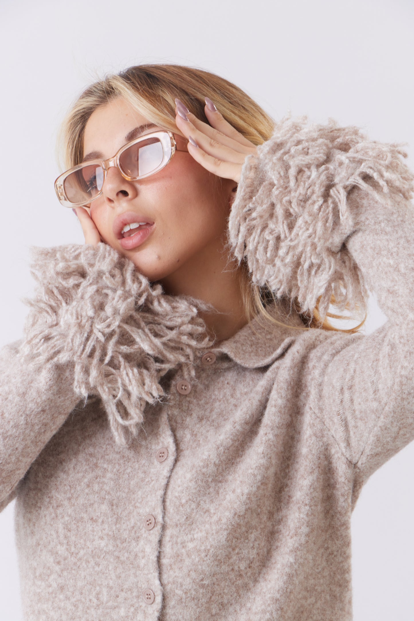 Fringe Cuff Knit
