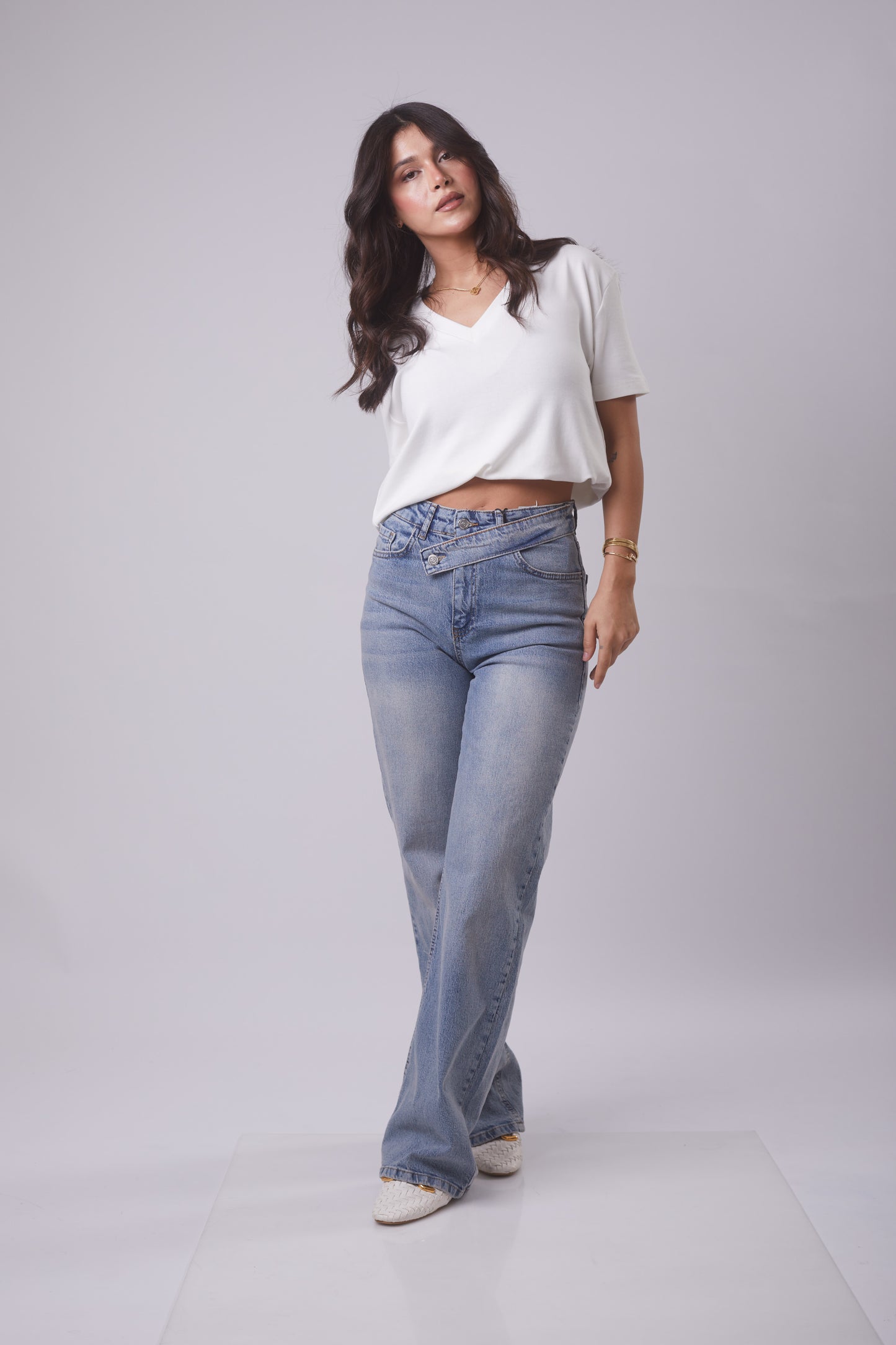 Wrap Waist Straight Leg jeans