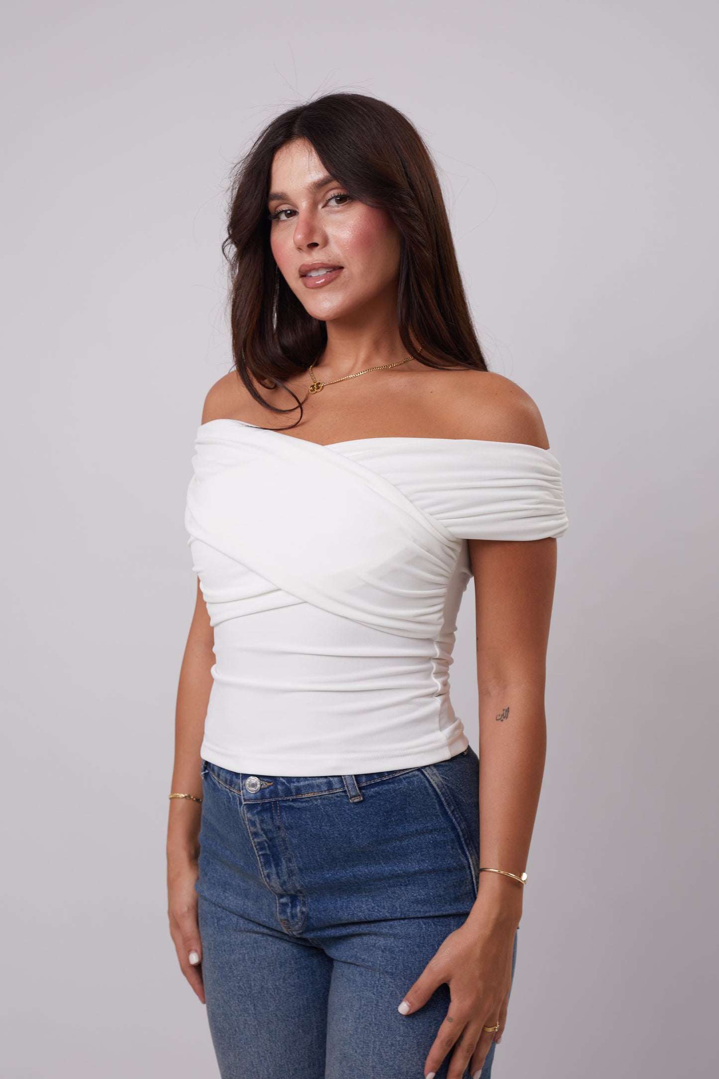 Off-Shoulder Crossover Top