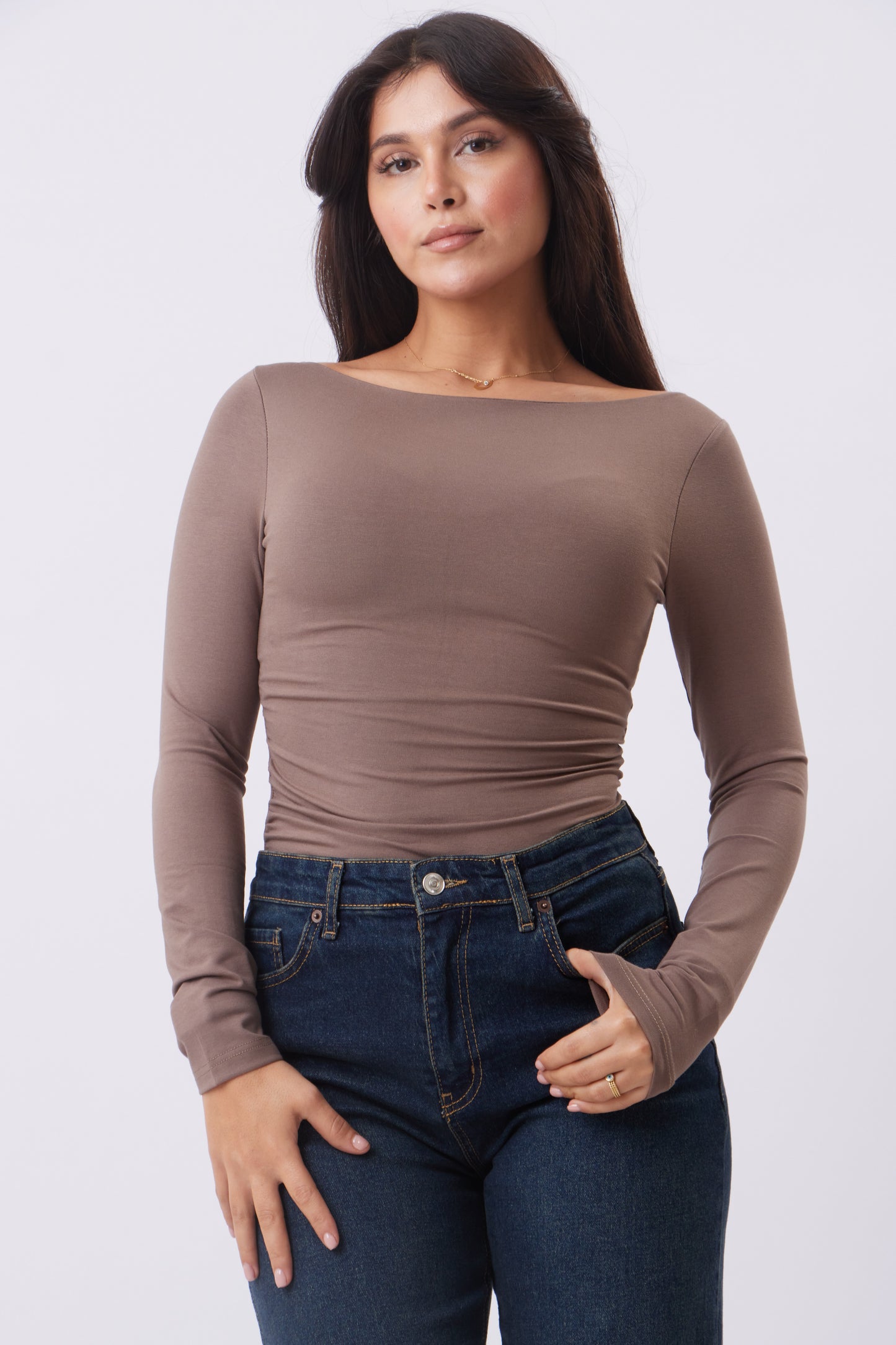 Boat-neck Asymmetrical basic