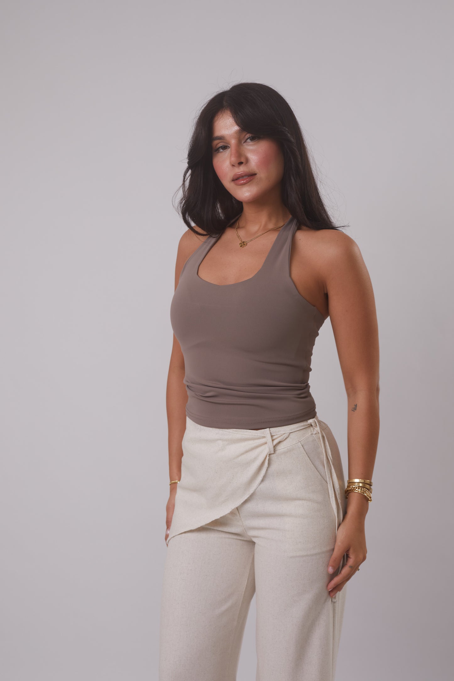 Linen Trouser with removable Scarf