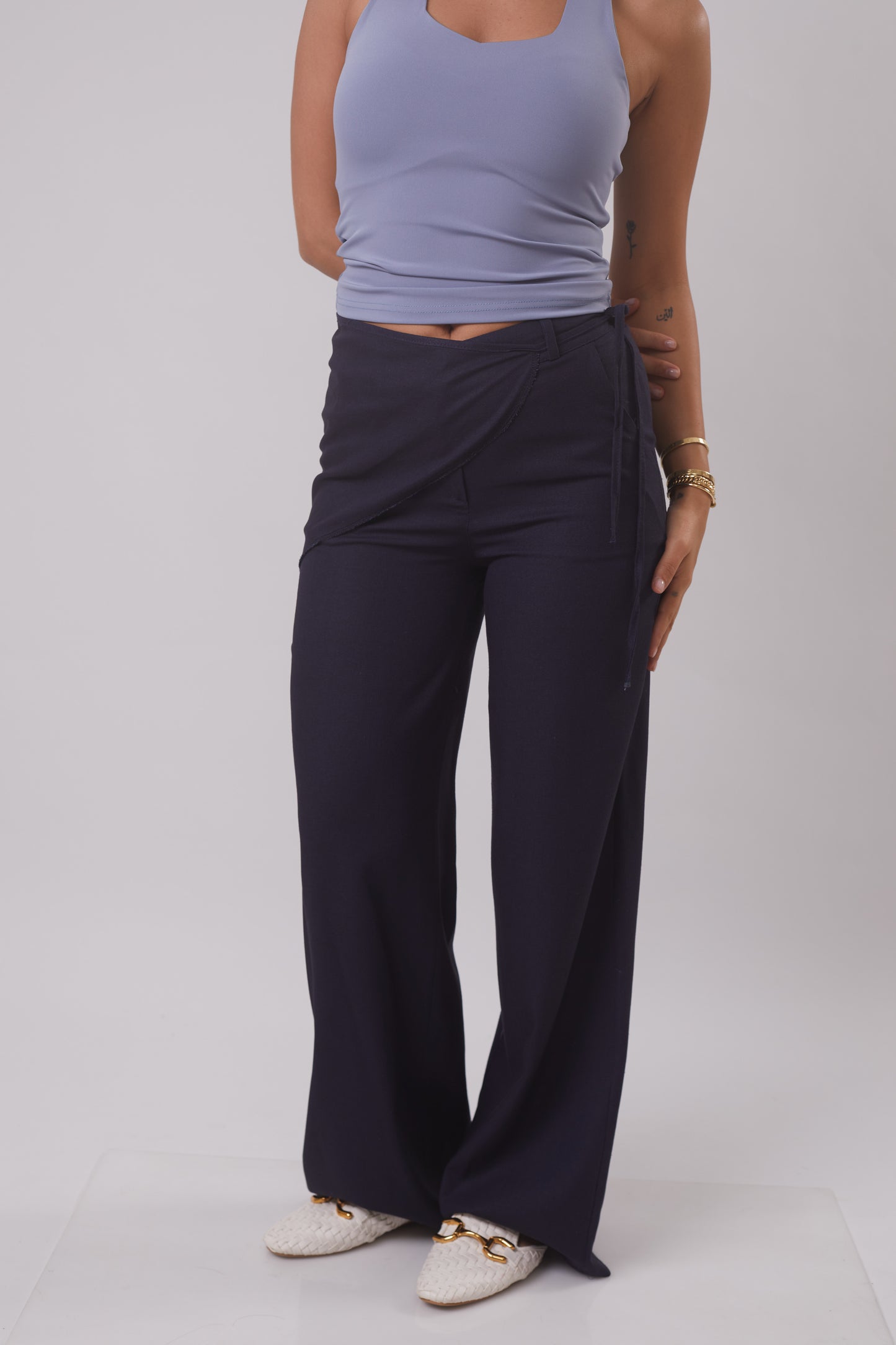 Linen Trouser with removable Scarf