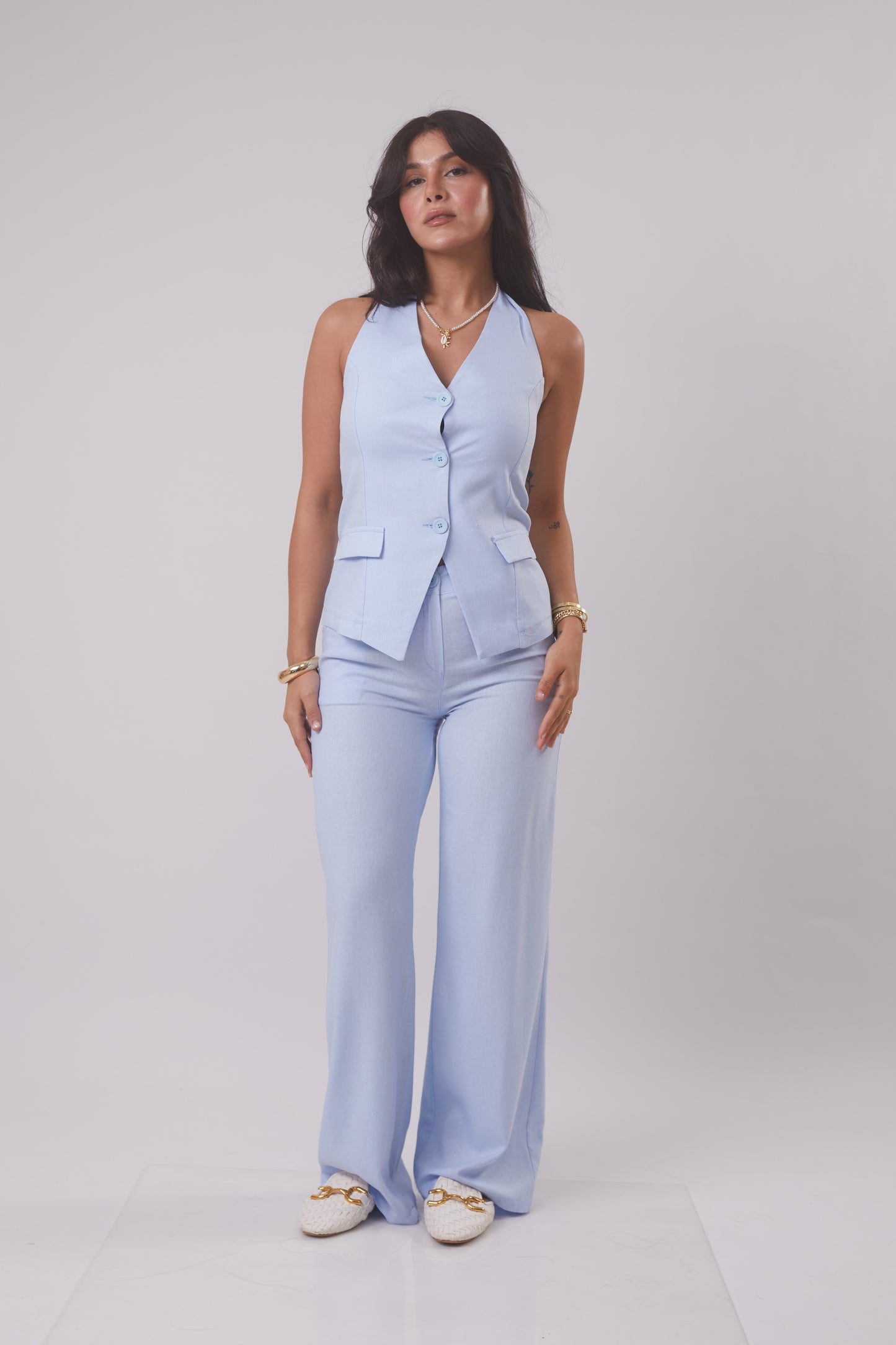 The Halter Vest & Trouser Linen Set