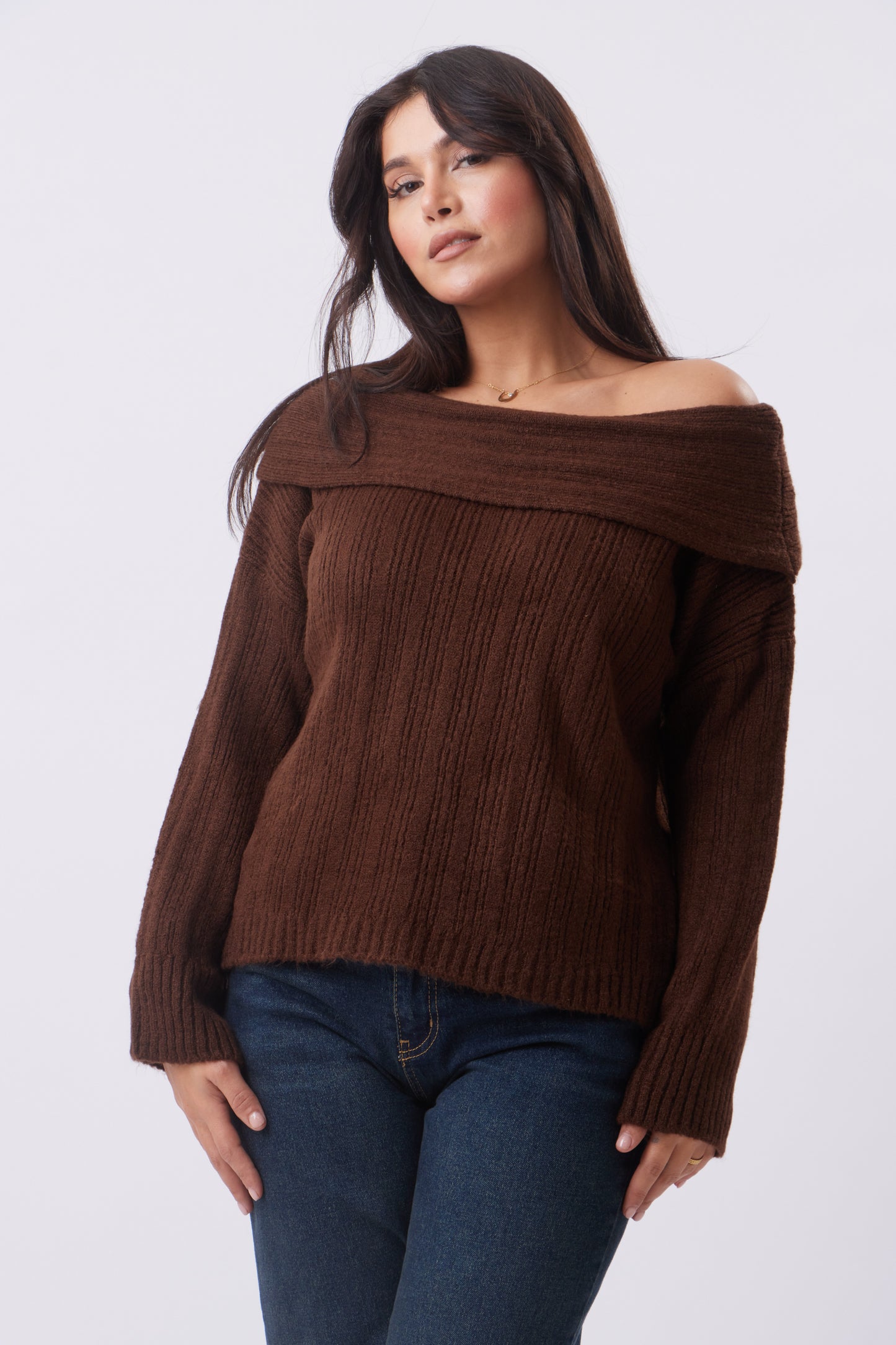 Knit off-shoulder Top