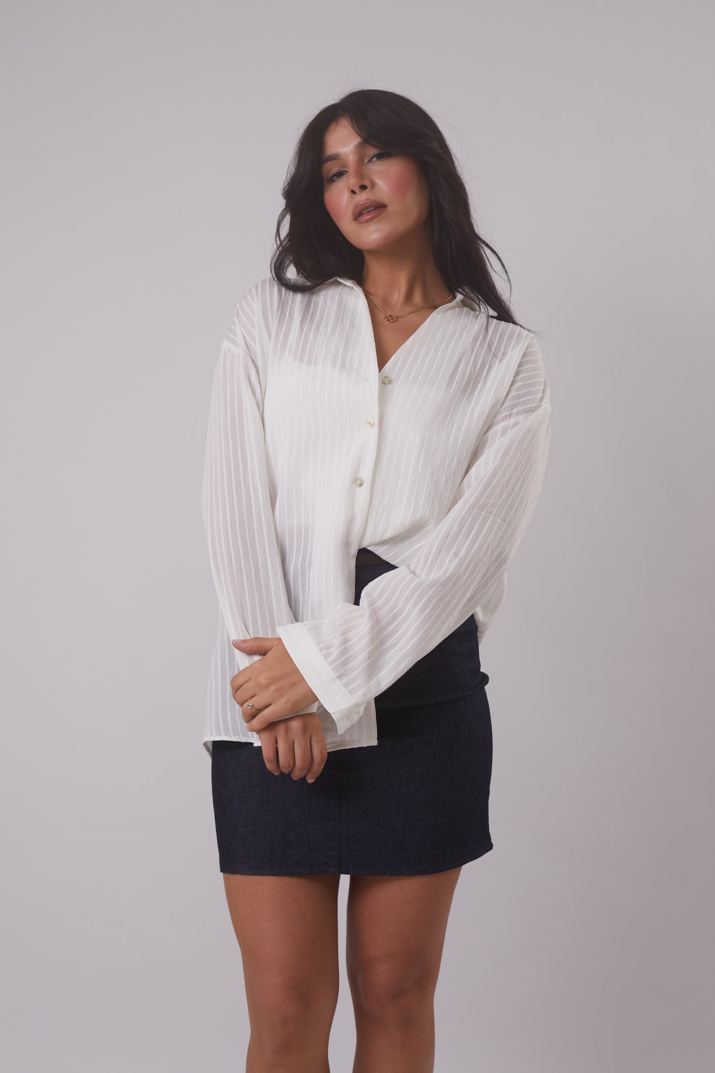 Sheer Striped Shirt