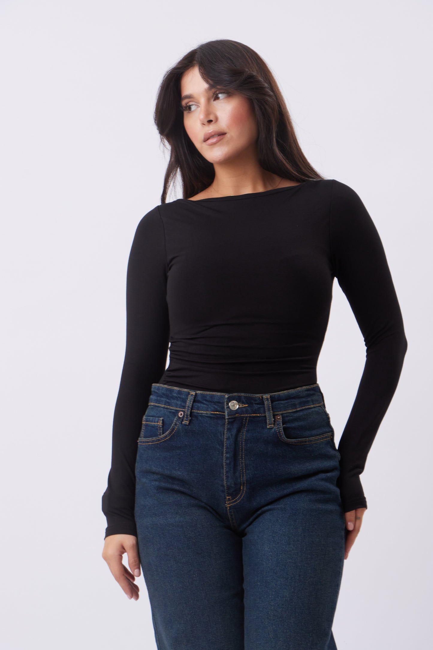 Boat-neck Asymmetrical basic