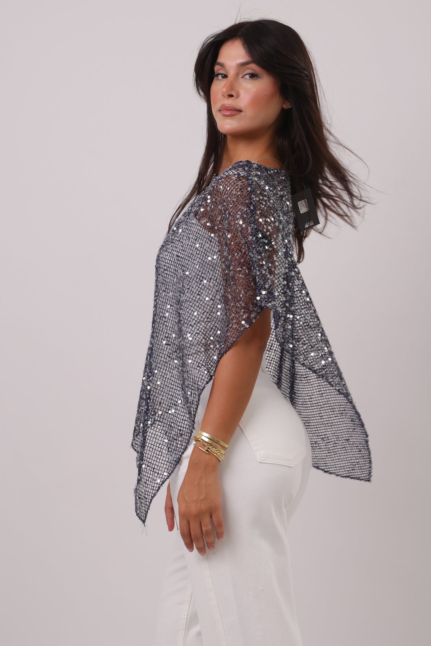 Sequin Net Poncho