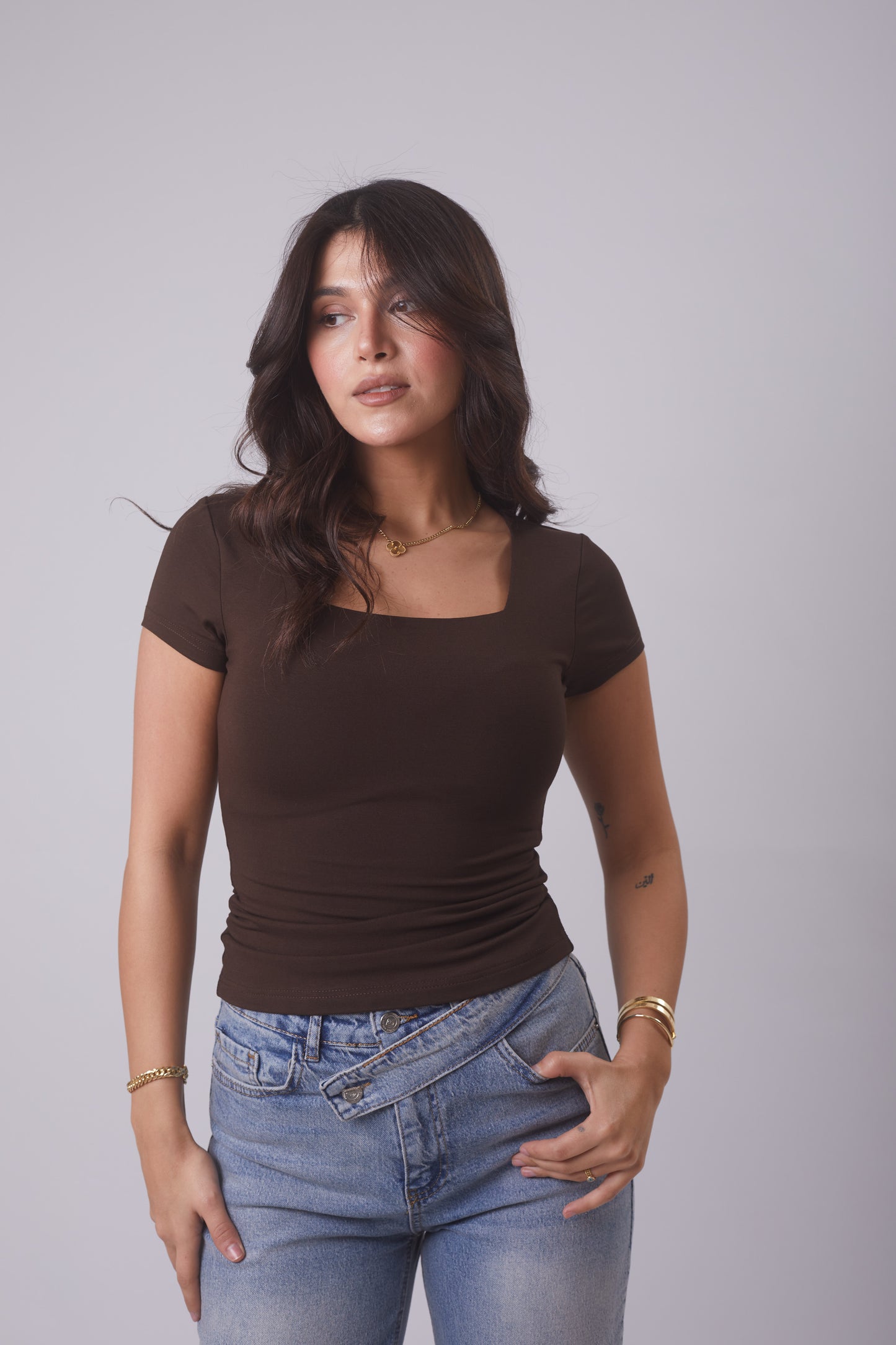 Square neck- Waist Define Basic