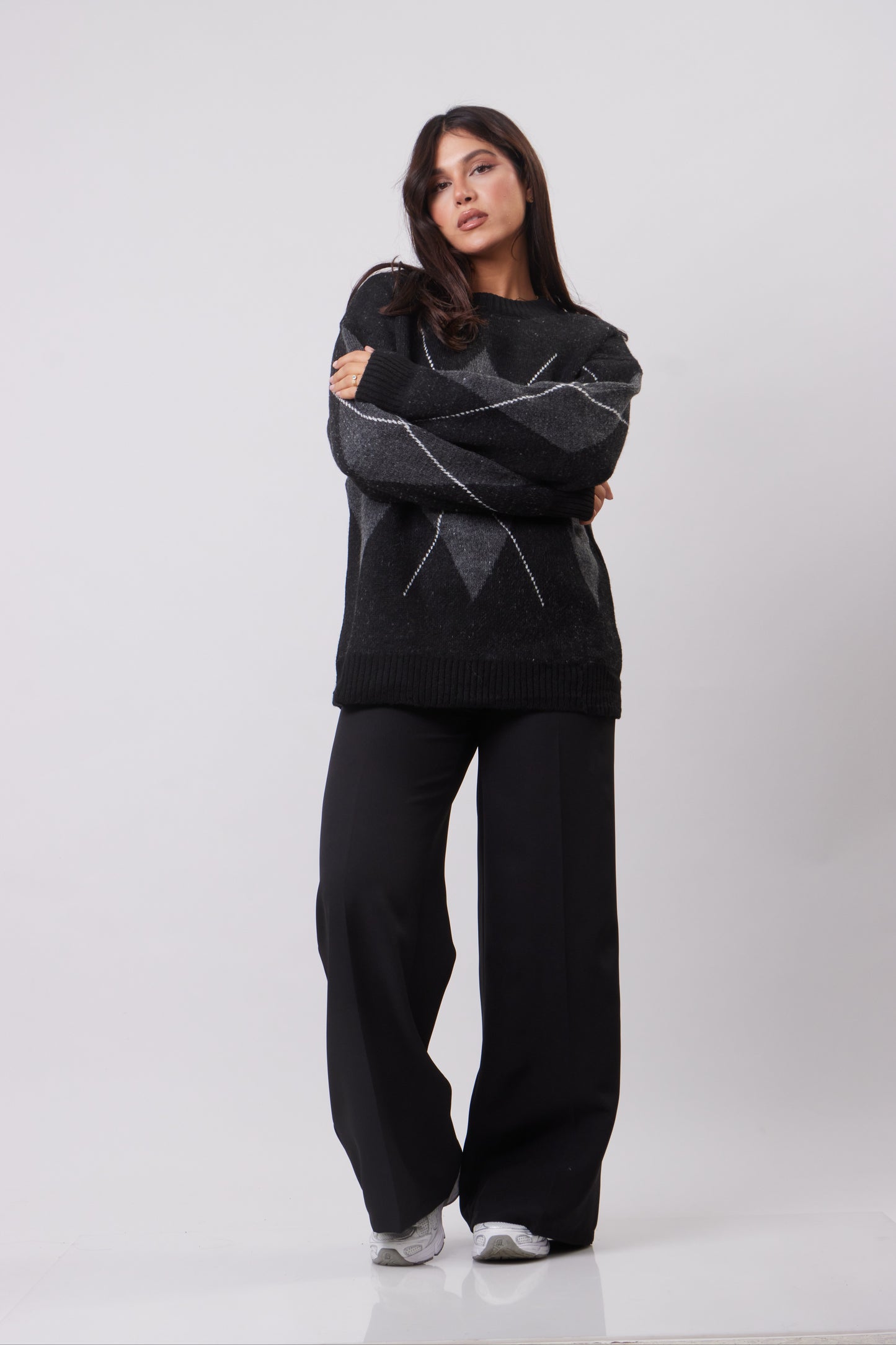 Wool Mix Argyle Sweater