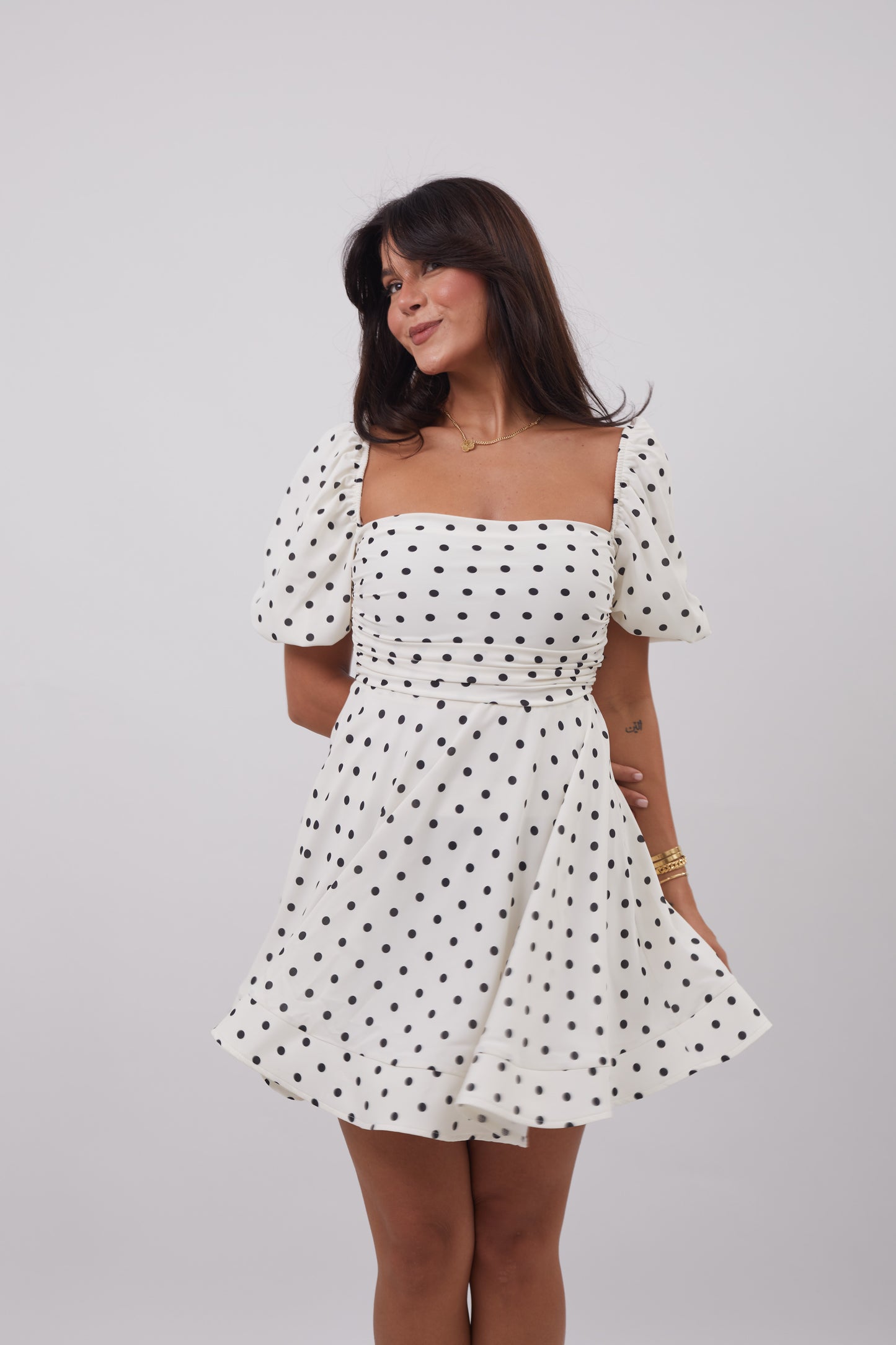 Polka Dot Corset Mini Dress