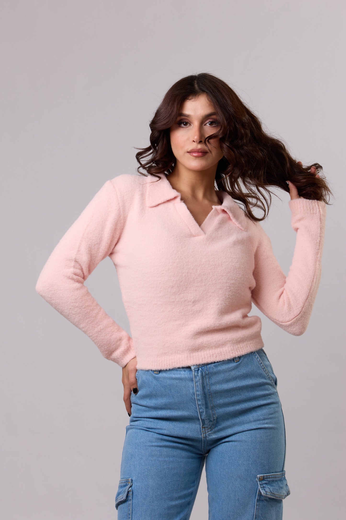 Mohair Polo Neck Top