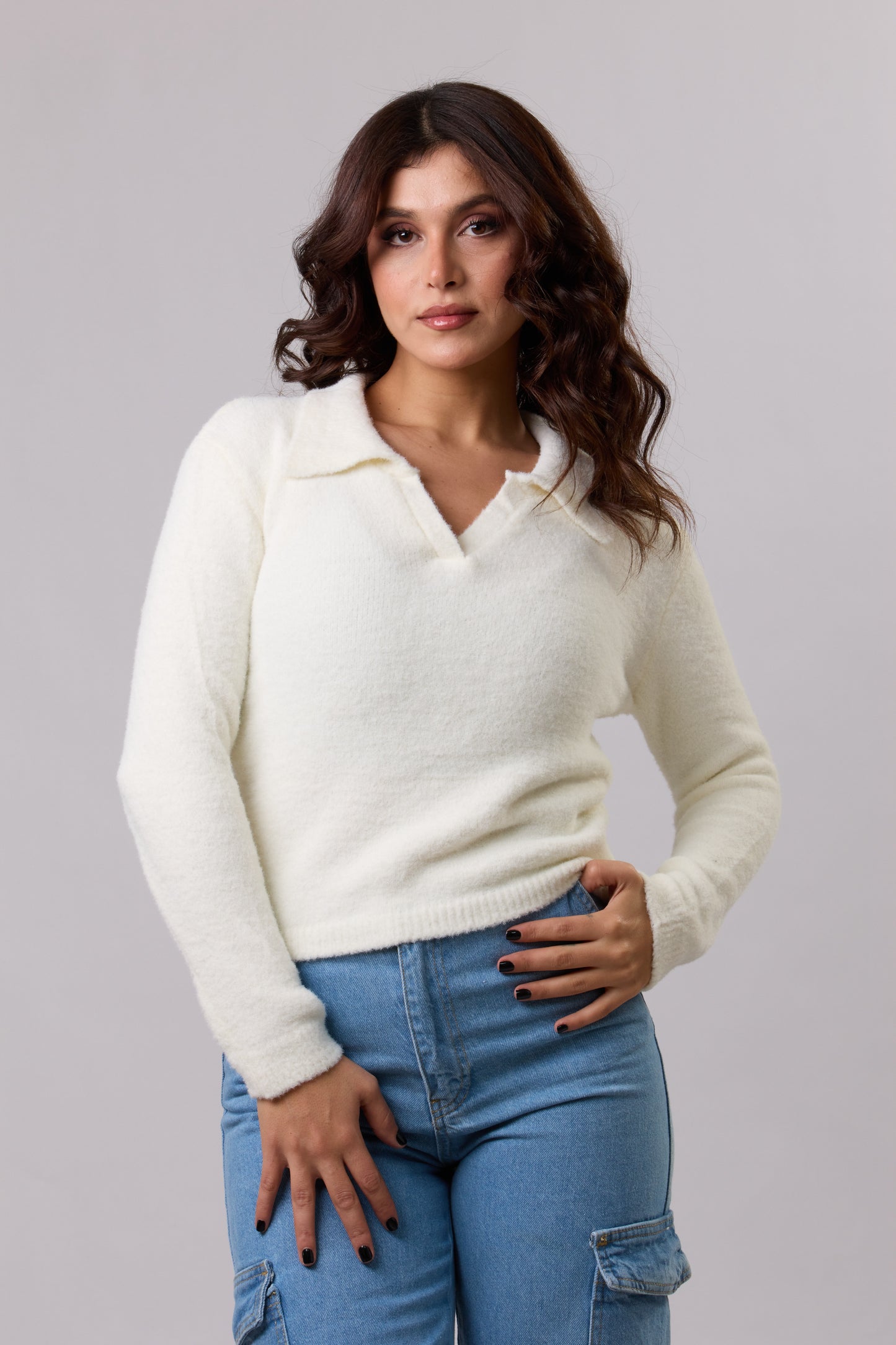 Mohair Polo Neck Top