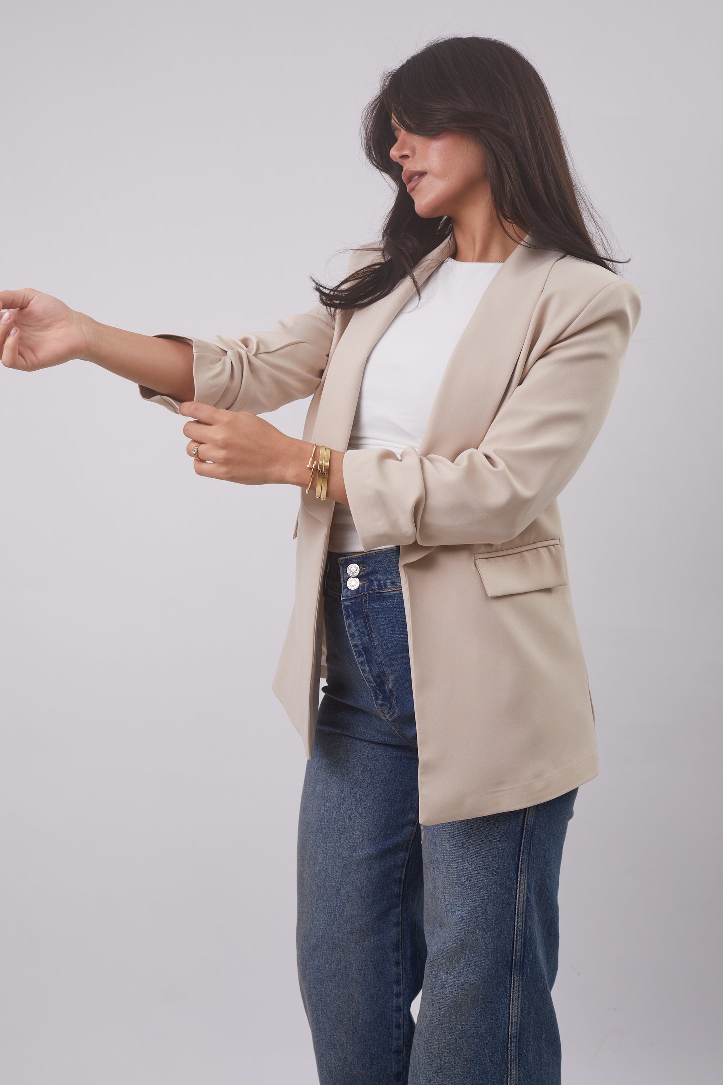 3/4 Sleeve Structured Blazer