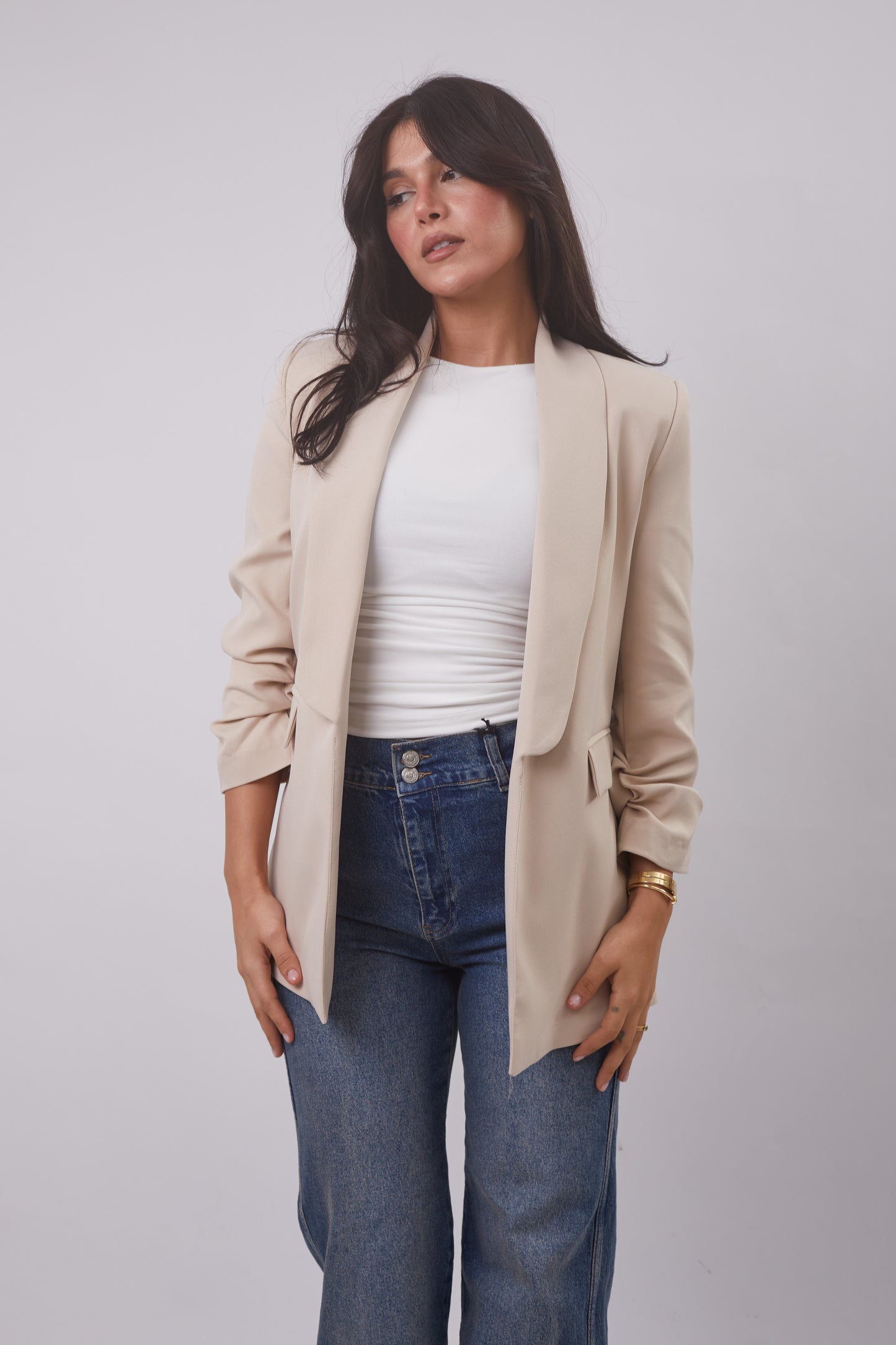 3/4 Sleeve Structured Blazer