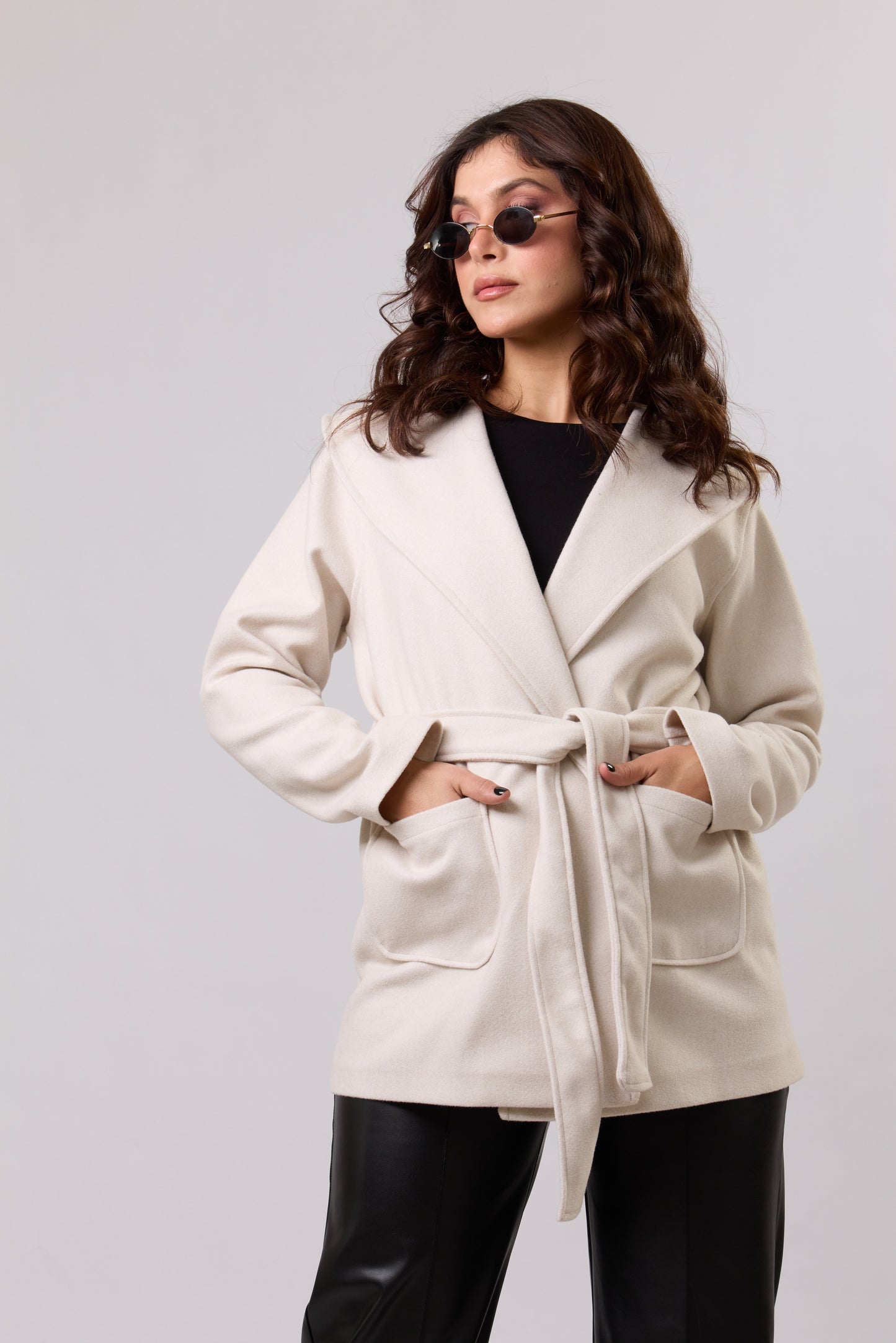 Belted Wrap style "Sefi" Short Coat.