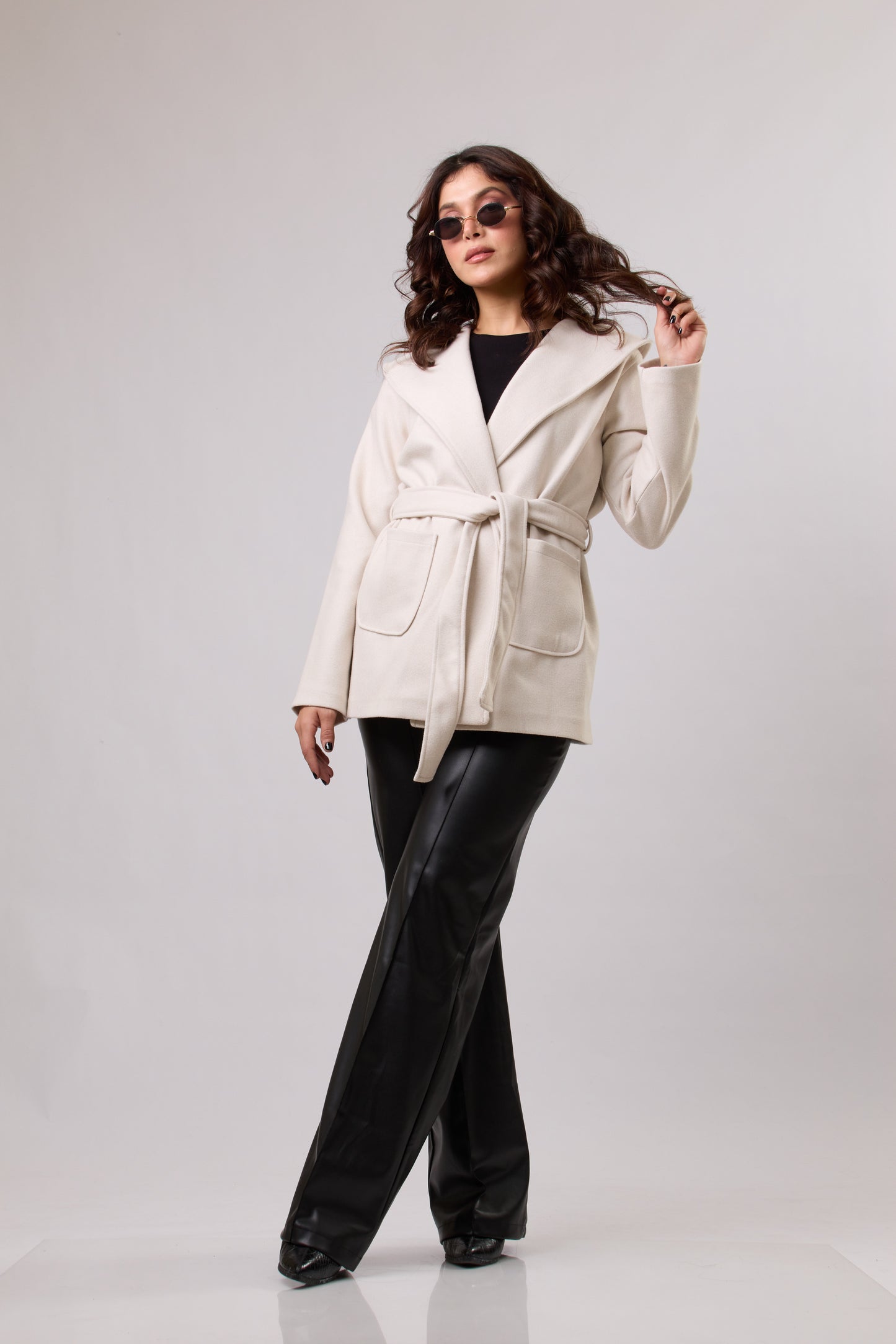 Belted Wrap style "Sefi" Short Coat.