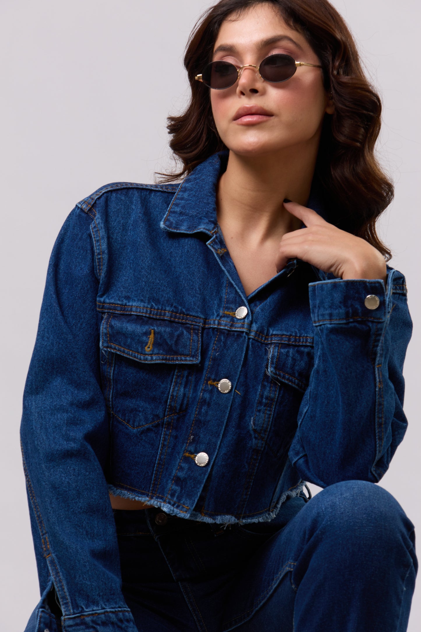 "Cropped"Denim" Jacket